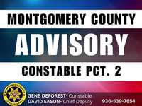 Montgomery County Precinct 2 Constable's Office Issues Update on Deputy Injury