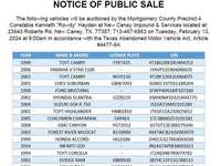 Notice of Public Sale