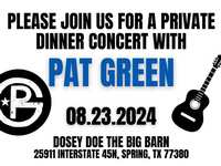 Tickets available for The Pat Green Quartet private dinner concert benefiting Children's Safe Harbor