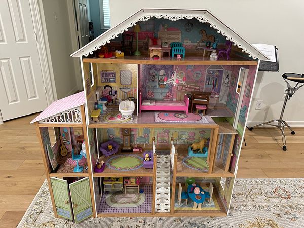 Doll, house, play, Barbie, mansion, toy, girl