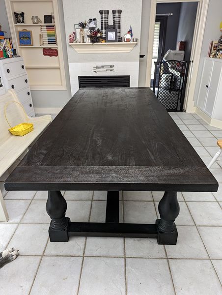 farm table stained black