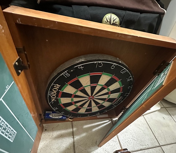 Dart board cabinet