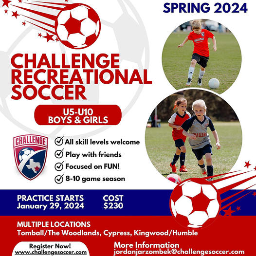 Recreational Spring Season 2024 Tue November 28, 2023 The Woodlands