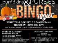 Pumpkins and Purses Designer Handbag Bingo