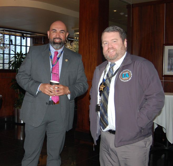 From left: The 2025 breakfast co-chairs Captain Adam Acosta and Sgt. Todd Hoff, who are both members of Children’s Safe Harbor’s board of directors. (Photo by Liz Grimm)