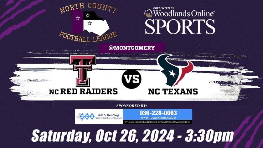 North County Football League (NCFL): NC Red Raiders vs NC Texans - 10 ...